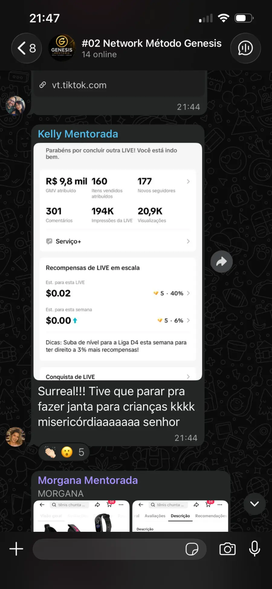 Print com R$ 9,8 mil de GMV