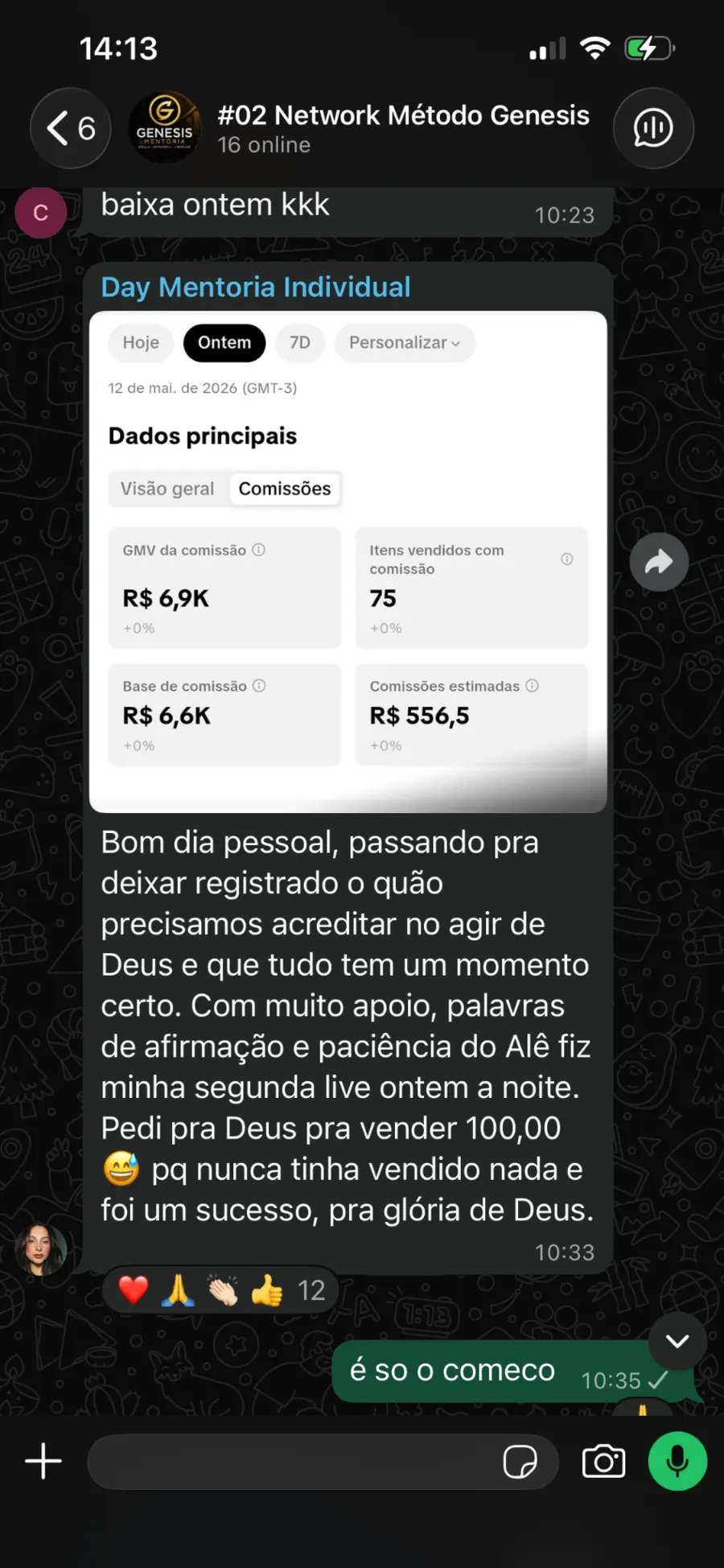 Print com R$ 6,9 mil de GMV
